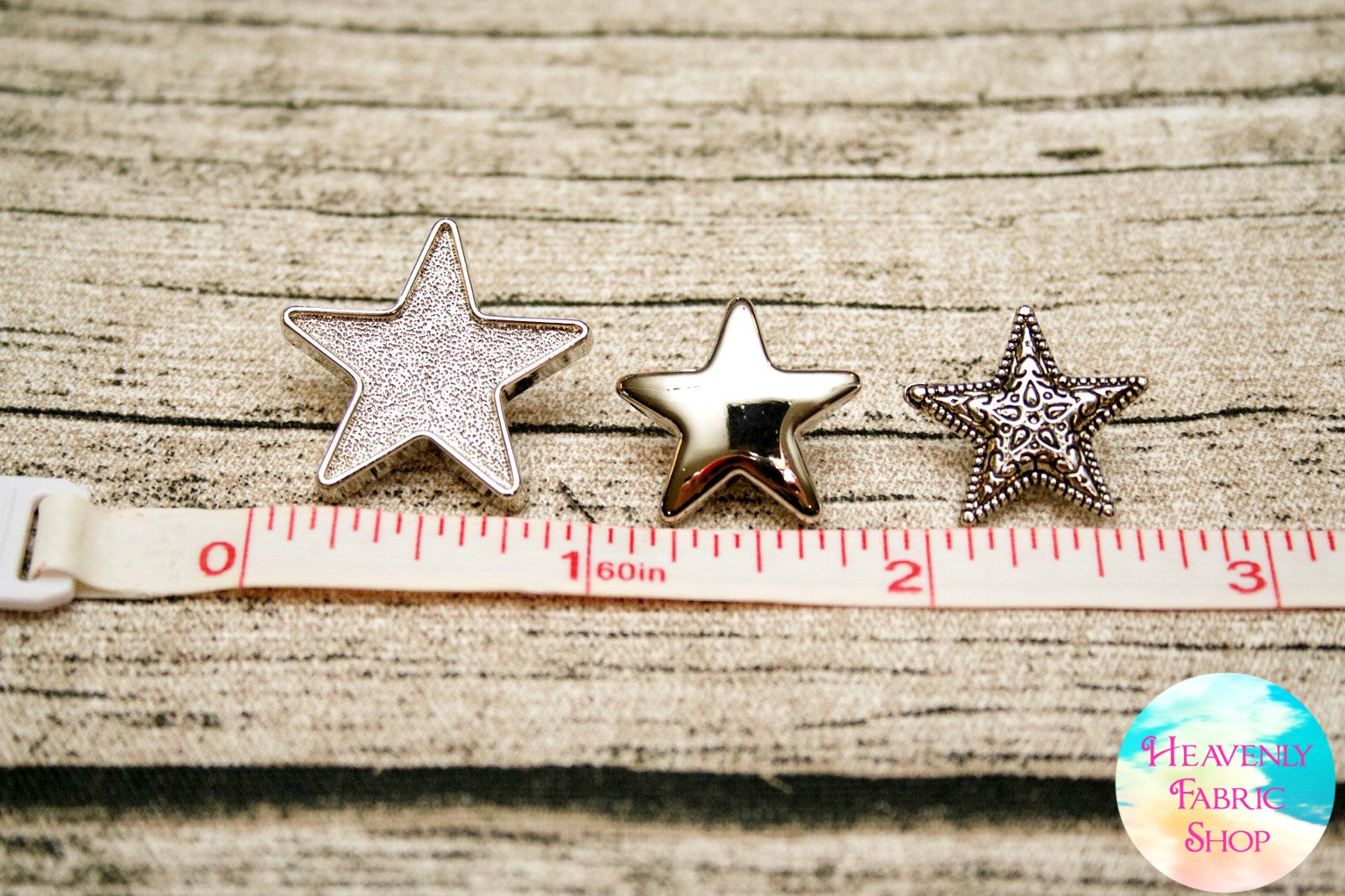 Metallic Silver Star Buttons Set – Heavenly Fabric Shop